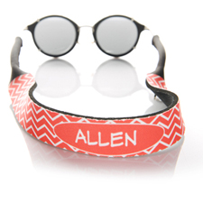 Red Chevron Monogrammed Sunglass Strap