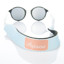 Light Blue Stripe Monogrammed Sunglass Strap