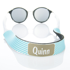 Aqua Stripe Monogrammed Sunglass Strap