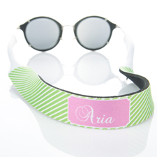 Lime Green Stripe Monogrammed Sunglass Strap