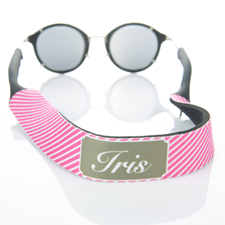 Hot Pink Stripe Monogrammed Sunglass Strap