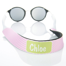 Pink Stripe Monogrammed Sunglass Strap
