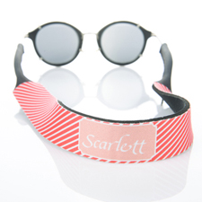 Red Stripe Monogrammed Sunglass Strap