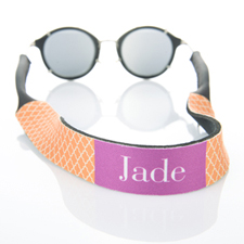 Orange Quatrefoil Monogrammed Sunglass Strap