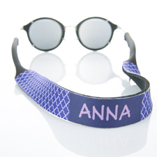 Purple Quatrefoil Monogrammed Sunglass Strap