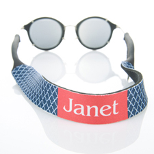 Navy Quatrefoil Monogrammed Sunglass Strap