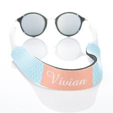 Light Blue Quatrefoil Monogrammed Sunglass Strap
