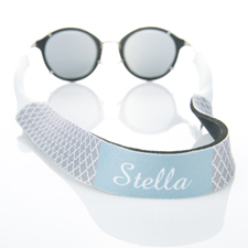 Grey Quatrefoil Monogrammed Sunglass Strap