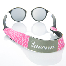 Hot Pink Quatrefoil Monogrammed Sunglass Strap