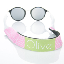 Pink Quatrefoil Monogrammed Sunglass Strap