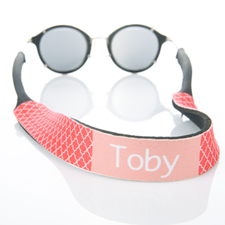 Red Quatrefoil Monogrammed Sunglass Strap