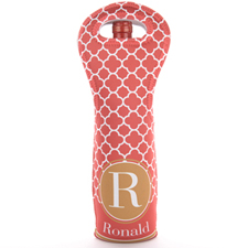Red Clover Monogrammed Neoprene Wine Bag