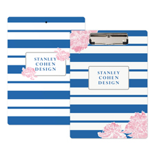 Navy Stripe Peony Personalized Clipboard