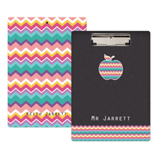 Chevron Apple Personalized Clipboard For Teacher
