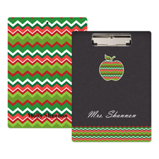 Chalkboard Chevron Apple Personalized Clipboard For Teacher