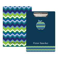 Navy Chevron Apple Personalized Clipboard For Teacher