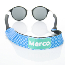Blue Interlocking Circle Monogrammed Sunglass Strap