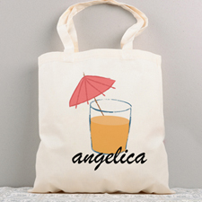 Cool Drink Personalized Summer Cotton Tote Bag