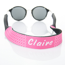 Hot Pink Circle Monogrammed Sunglass Strap