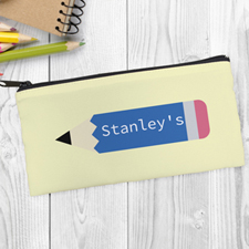 Blue Pencil Personalized Pencil Bag