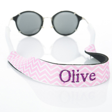 Pink Chevron Embroidery Monogrammed Sunglass Strap Croakies
