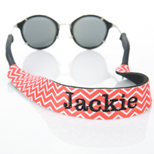 Red Chevron Embroidery Monogrammed Sunglass Strap Croakies