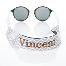 Red Chevron Embroidery Monogrammed Sunglass Strap Croakies