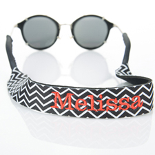 Black Chevron Embroidery Monogrammed Sunglass Strap Croakies