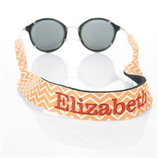 Orange Chevron Personalized Embroidery Sunglass Strap