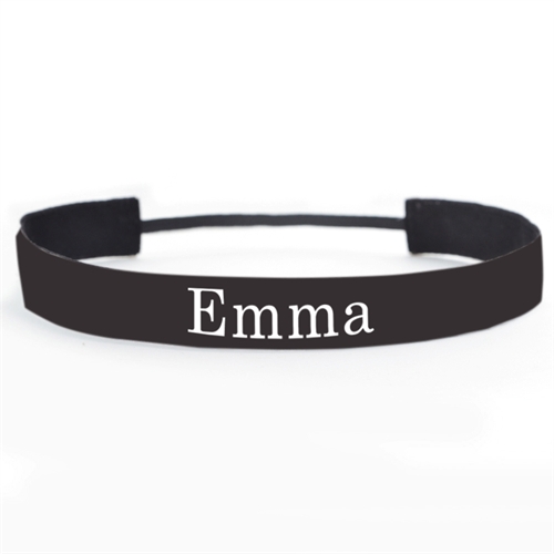 Black Personalized 1 Inch Non-Slip Athletic Headband