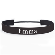 Black Personalized 1 Inch Non-Slip Athletic Headband