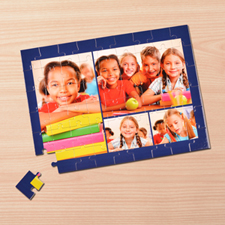 Personalized Navy 4 Collage 12X16.5 Photo Puzzle