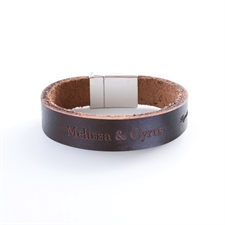 Customized Monogrammed Leather Bracelet