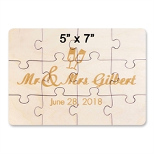 5 x 7 Small Wooden Engraved Jigsaw Puzzle Card (12 pieces)
