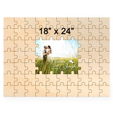 18 x 24 Personalized Printed Middle Wooden Guestbook Puzzle (59 pieces)