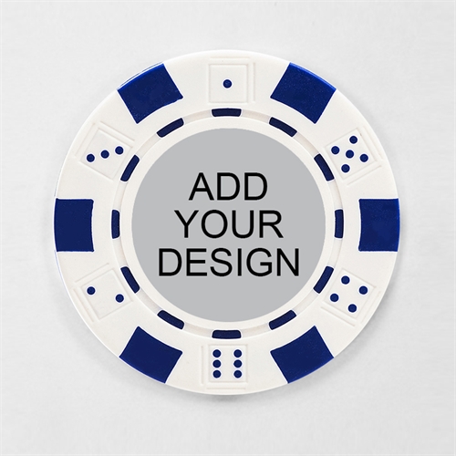 Personalized White Striped Dice Poker Chip