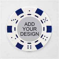 Personalized White Striped Dice Poker Chip