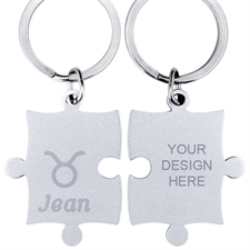 Taurus Symbol Personalized Engraved Puzzle Keychain
