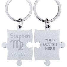 Virgo Symbol Personalized Engraved Puzzle Keychain