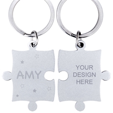 Customized Stars Engraved Puzzle Keychain