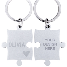 Heart Personalized Engraved Puzzle Keychain