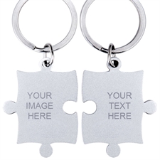 Custom Engraved Photo and Message Puzzle Keyring