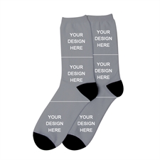 Three Collage Personalized Photo Print Unisex Socks, Large