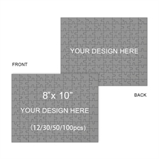Double-sided Custom Landscape 8 x 10 Jigsaw Puzzles, 12 or 30 or 50 or 100pcs