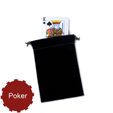 Plain Poker Velvet Bag in Black