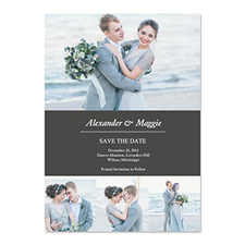 Create Your Own Save The Date Cards, Grey 4 Photo Collage
