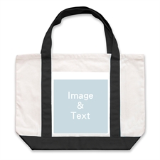 Classic Photo Personalized Tote Bag, Black