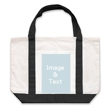 Portrait Photo Personalized Tote Bag, Black