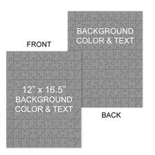 Personalized Custom 2 Sided Background Color & Text Portrait 12X16.5, 285 Or 54 Piece Photo Puzzle
