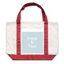 Classic Photo Personalized Tote Bag, Red